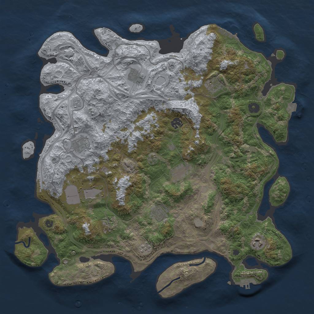 Rust Map: Procedural Map, Size: 4250, Seed: 724551372, 18 Monuments