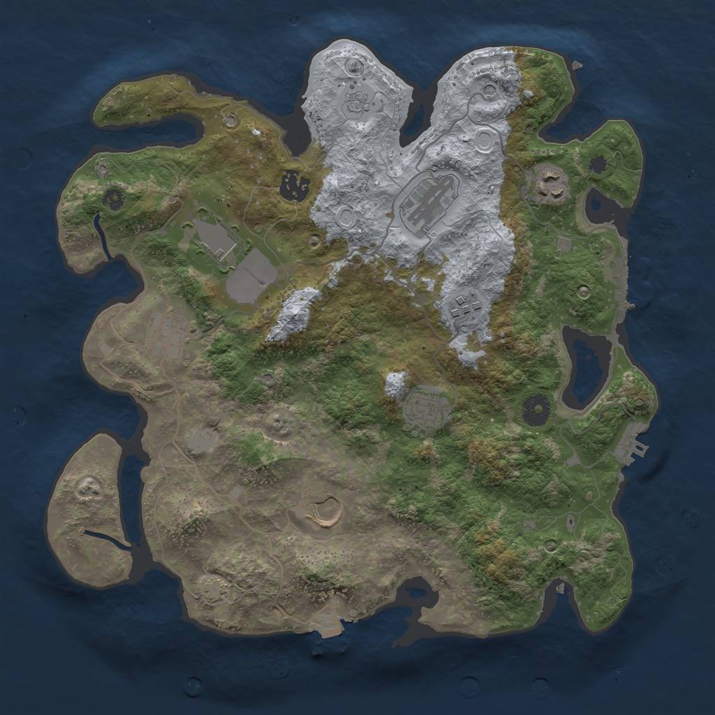 Rust Map: Procedural Map, Size: 3500, Seed: 276925805, 16 Monuments