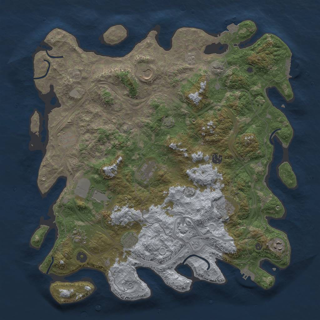Rust Map: Procedural Map, Size: 4500, Seed: 795110017, 18 Monuments