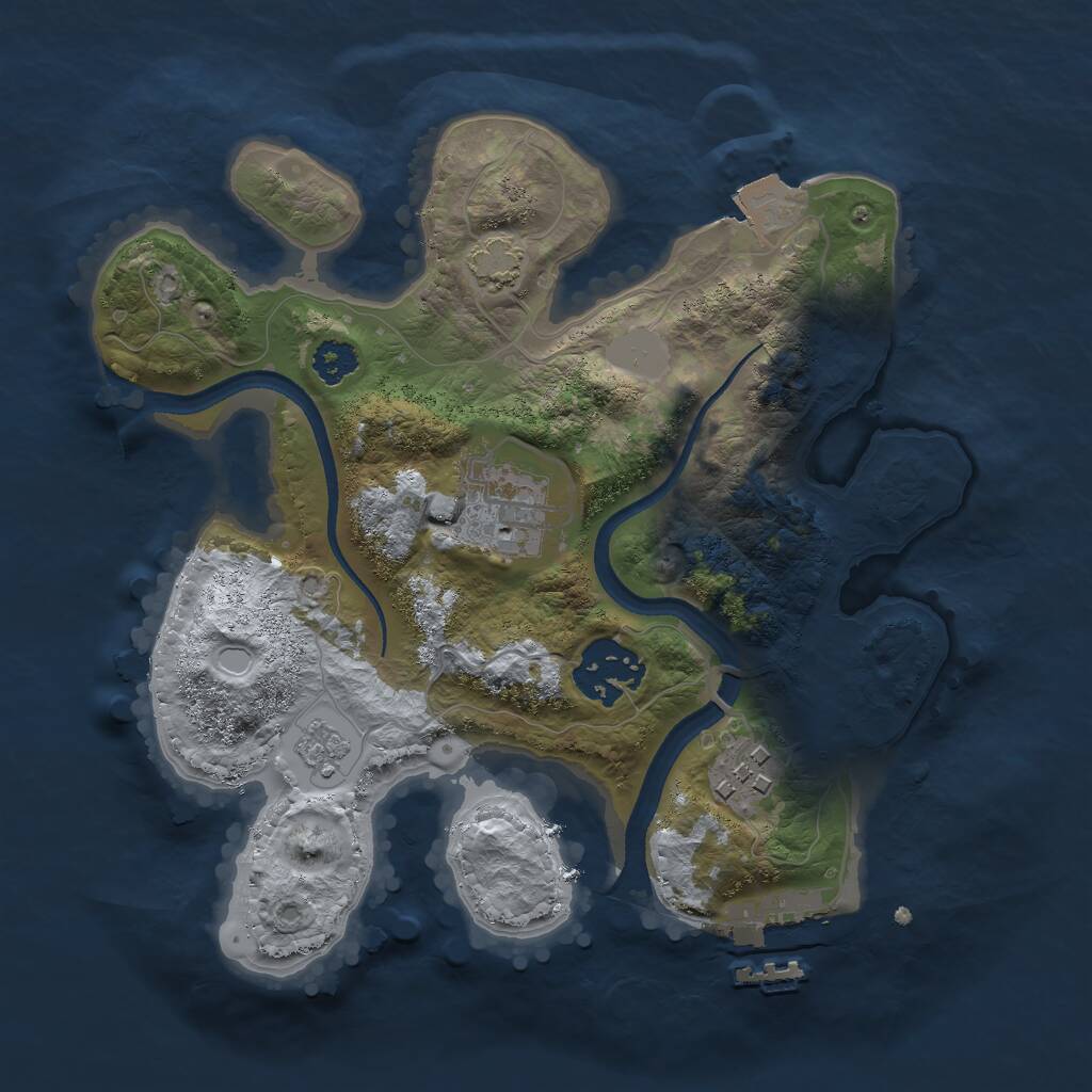 Rust Map: Procedural Map, Size: 2500, Seed: 1826515545, 7 Monuments