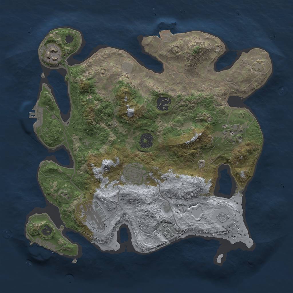 Rust Map: Procedural Map, Size: 3000, Seed: 1620, 13 Monuments