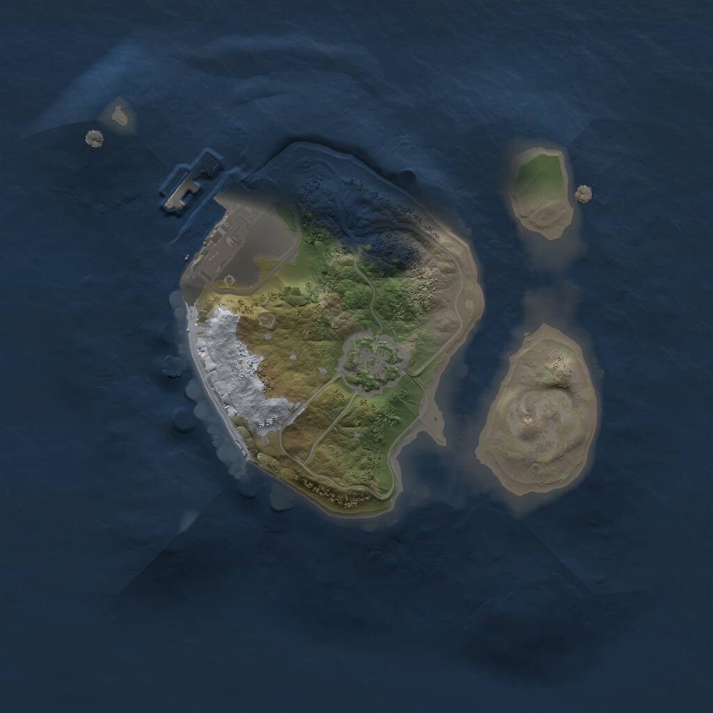 Rust Map: Procedural Map, Size: 1650, Seed: 25412423, 3 Monuments