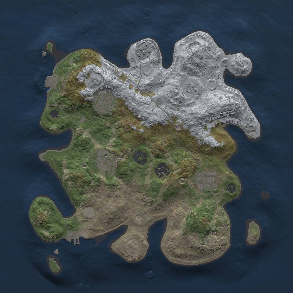 Rust Map: Procedural Map, Size: 3000, Seed: 30966, 12 Monuments