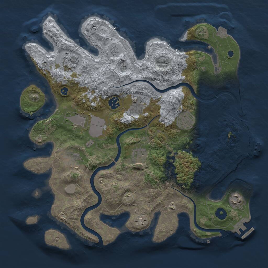 Rust Map: Procedural Map, Size: 3500, Seed: 793989203, 15 Monuments