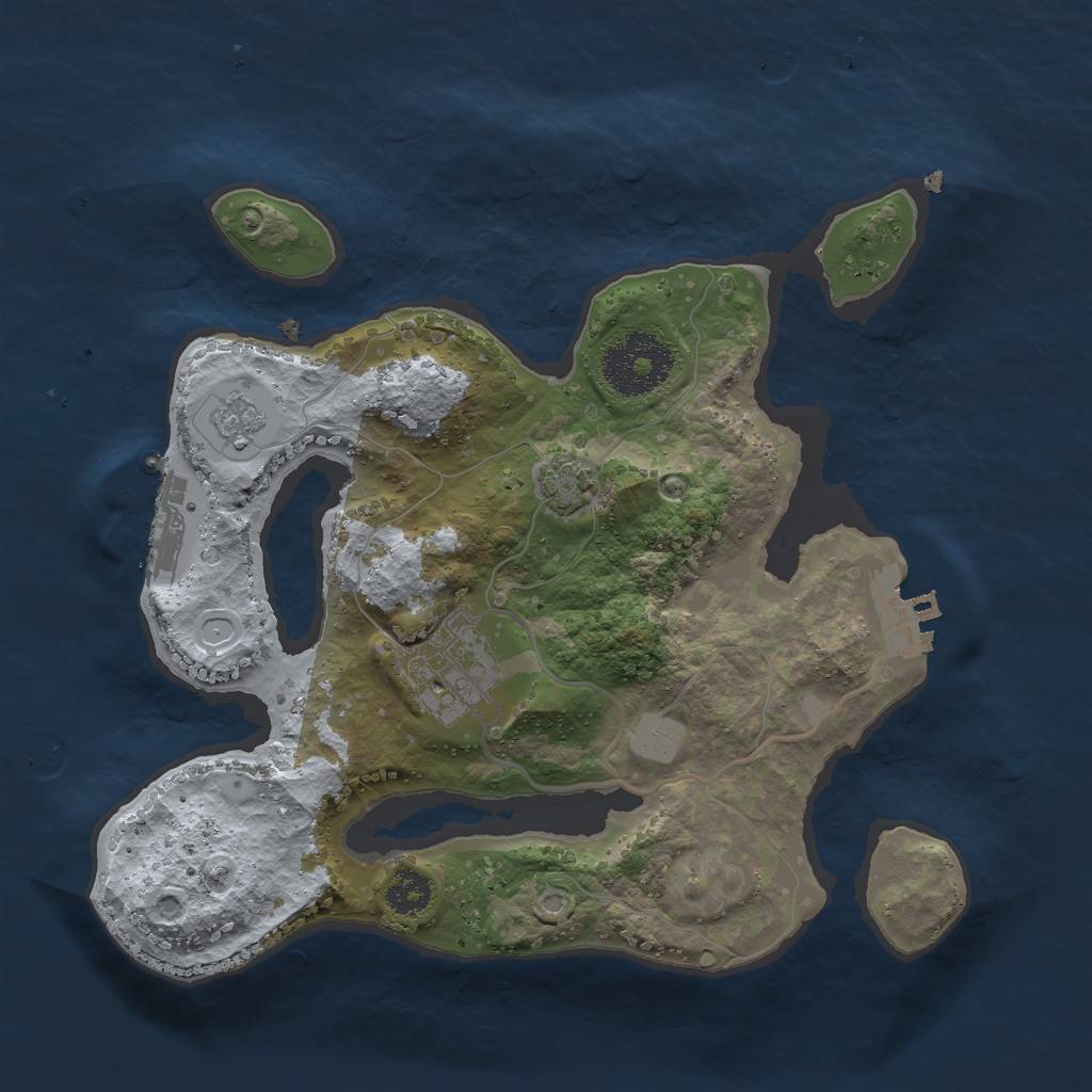Rust Map: Procedural Map, Size: 2500, Seed: 719589960, 8 Monuments