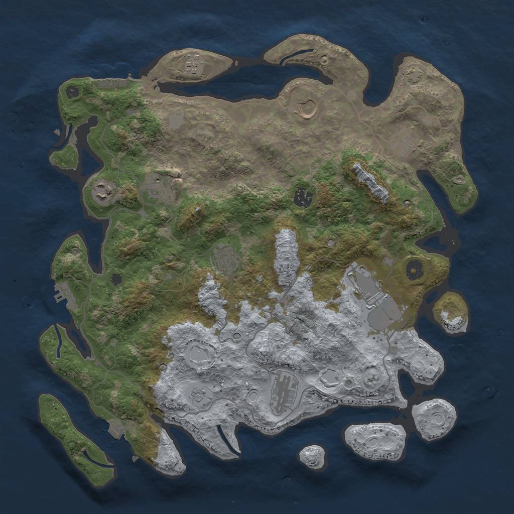 Rust Map: Procedural Map, Size: 4000, Seed: 278431395, 17 Monuments