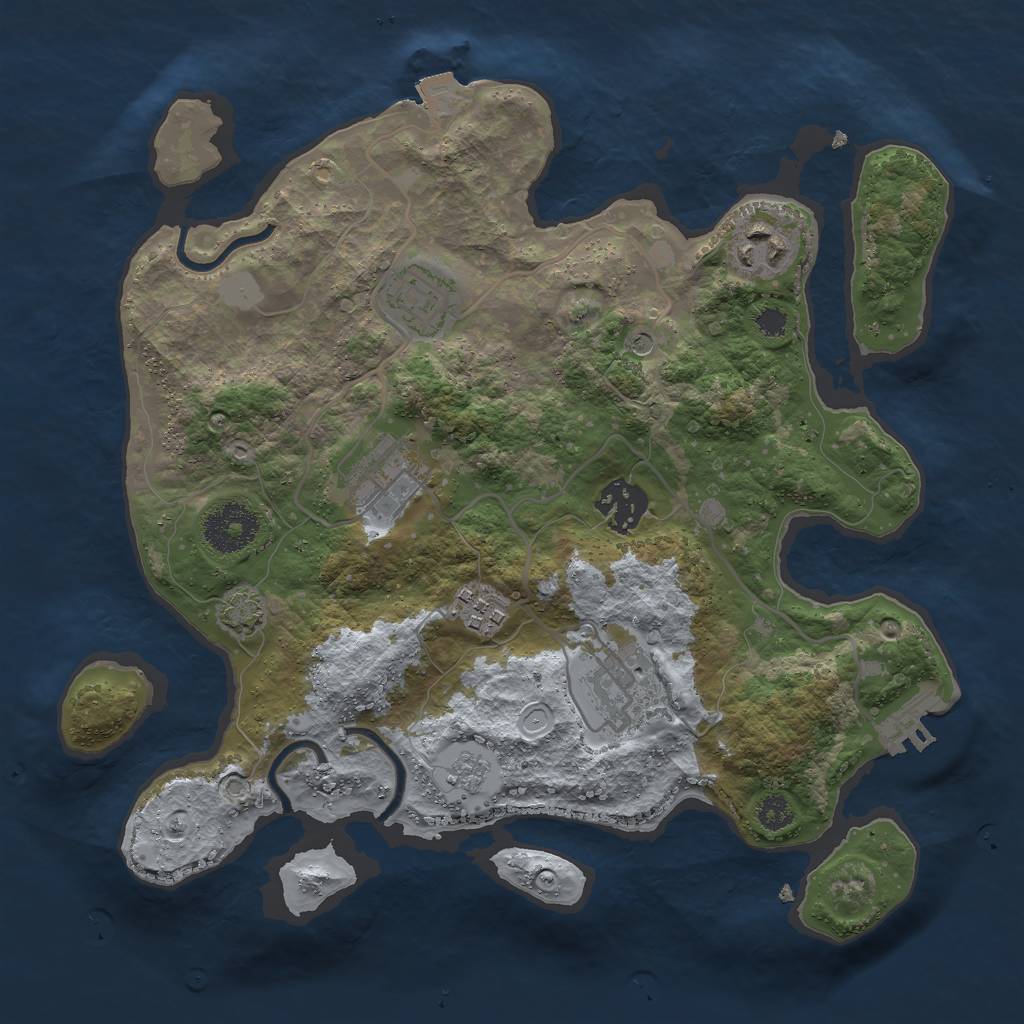 Rust Map: Procedural Map, Size: 3000, Seed: 16899, 13 Monuments