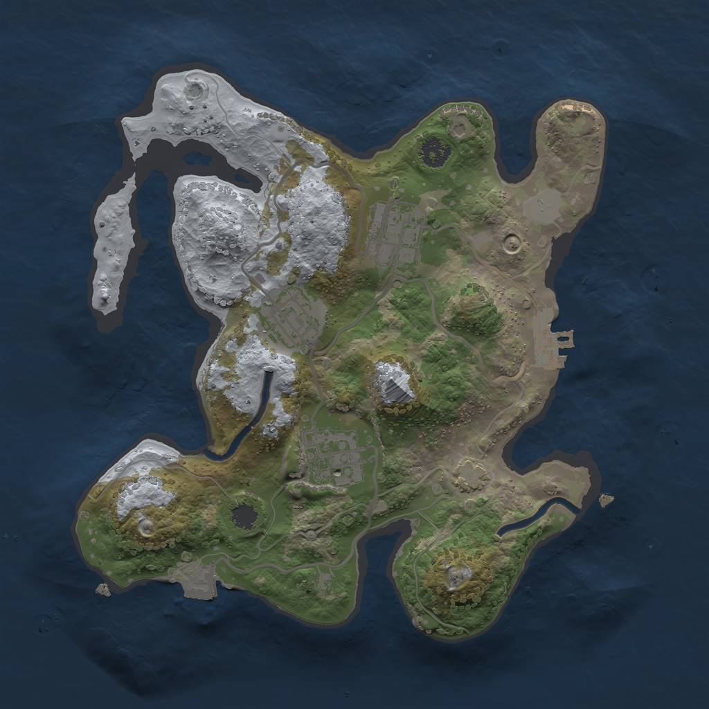 Rust Map: Procedural Map, Size: 2500, Seed: 2101858383, 8 Monuments