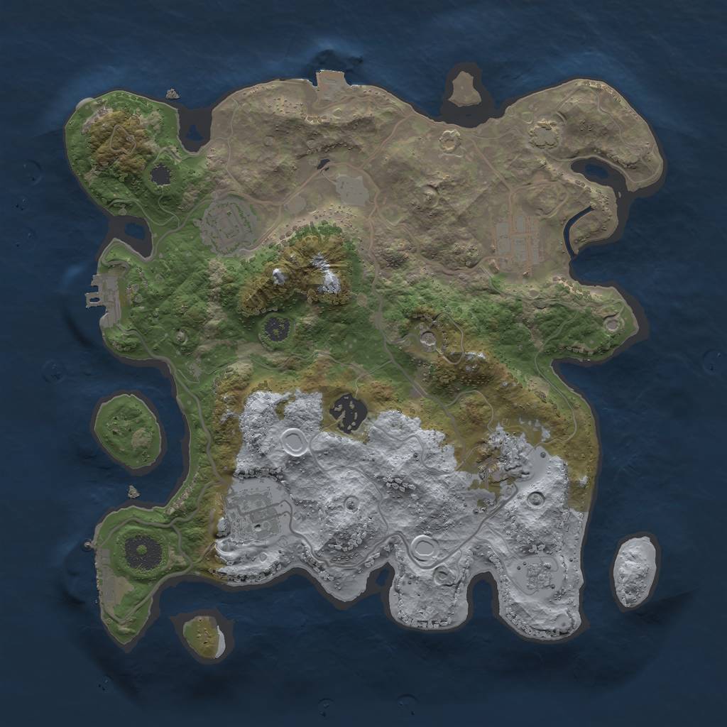 Rust Map: Procedural Map, Size: 3000, Seed: 1372, 13 Monuments
