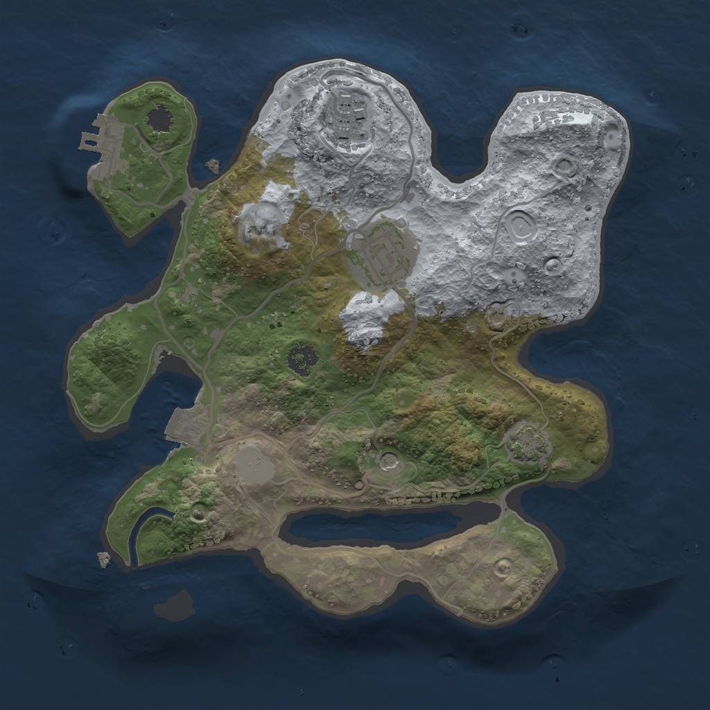 Rust Map: Procedural Map, Size: 2400, Seed: 723881588, 8 Monuments