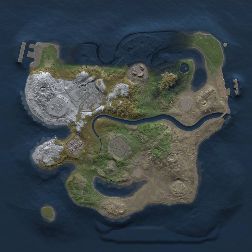 Rust Map: Procedural Map, Size: 2500, Seed: 553168381, 9 Monuments
