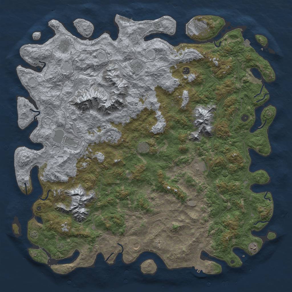 Rust Map: Procedural Map, Size: 6000, Seed: 436538490, 19 Monuments