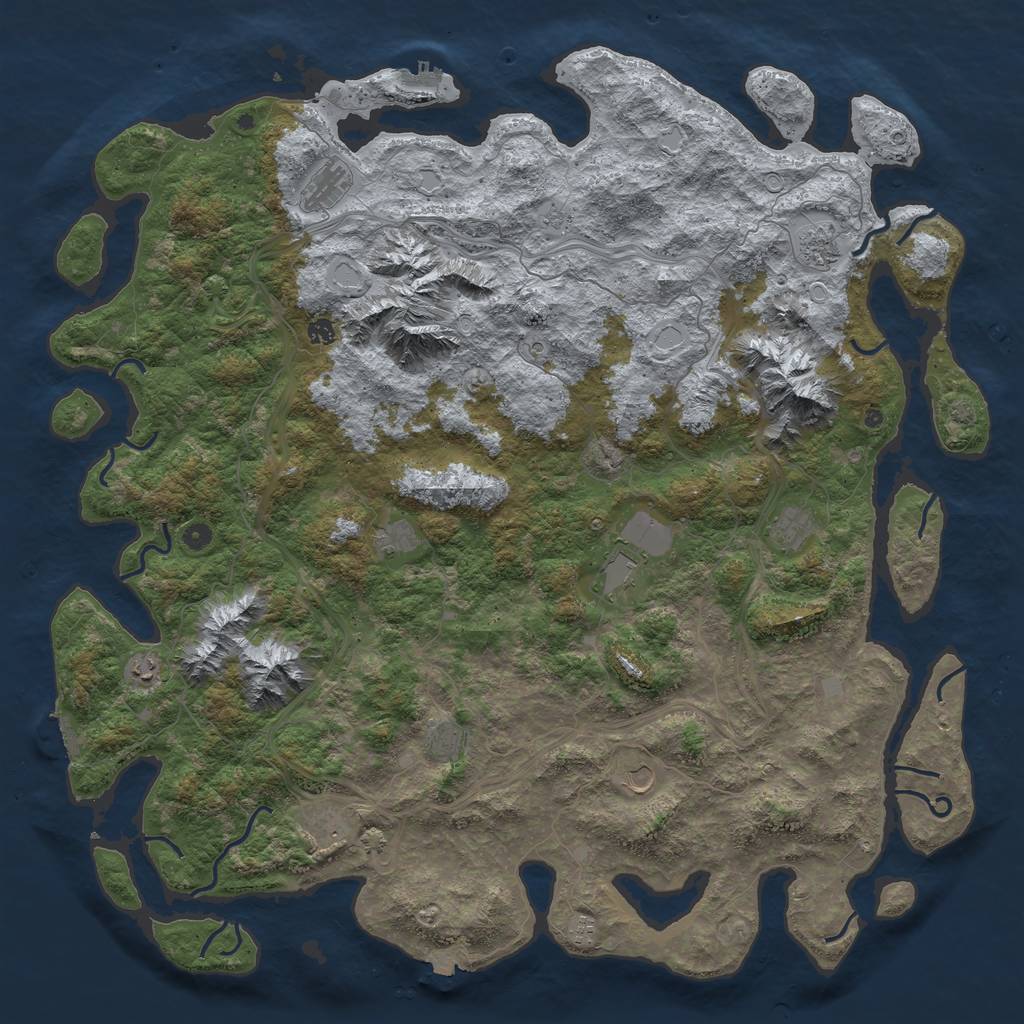Rust Map: Procedural Map, Size: 5600, Seed: 894352014, 19 Monuments