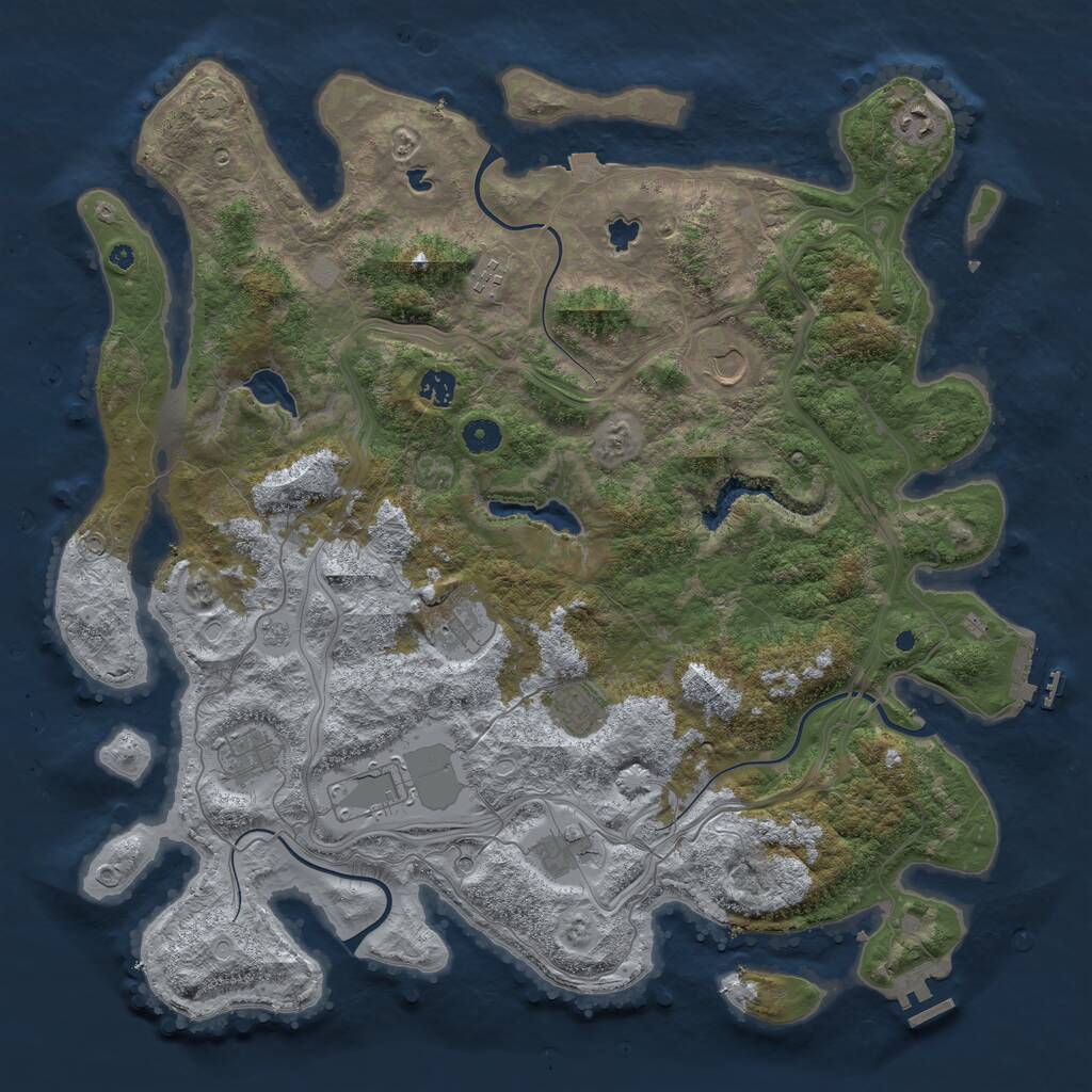 Rust Map: Procedural Map, Size: 4500, Seed: 1597534682, 15 Monuments