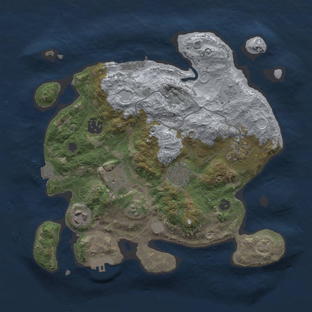 Rust Map: Procedural Map, Size: 3000, Seed: 18987, 12 Monuments