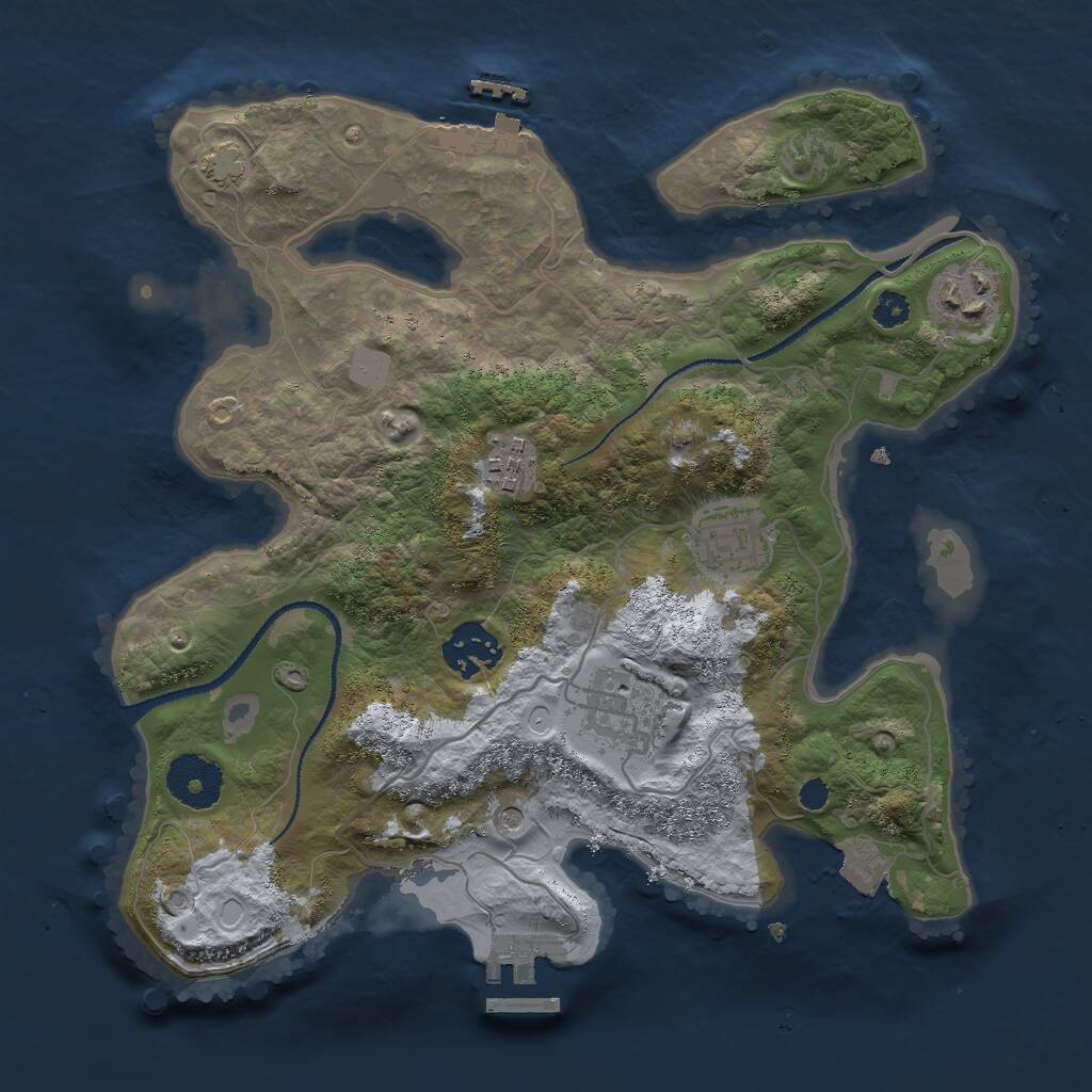 Rust Map: Procedural Map, Size: 3000, Seed: 21153, 10 Monuments