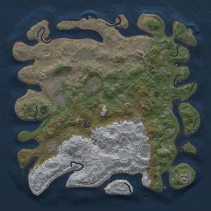 Thumbnail Rust Map: Procedural Map, Size: 4100, Seed: 70984454, 17 Monuments