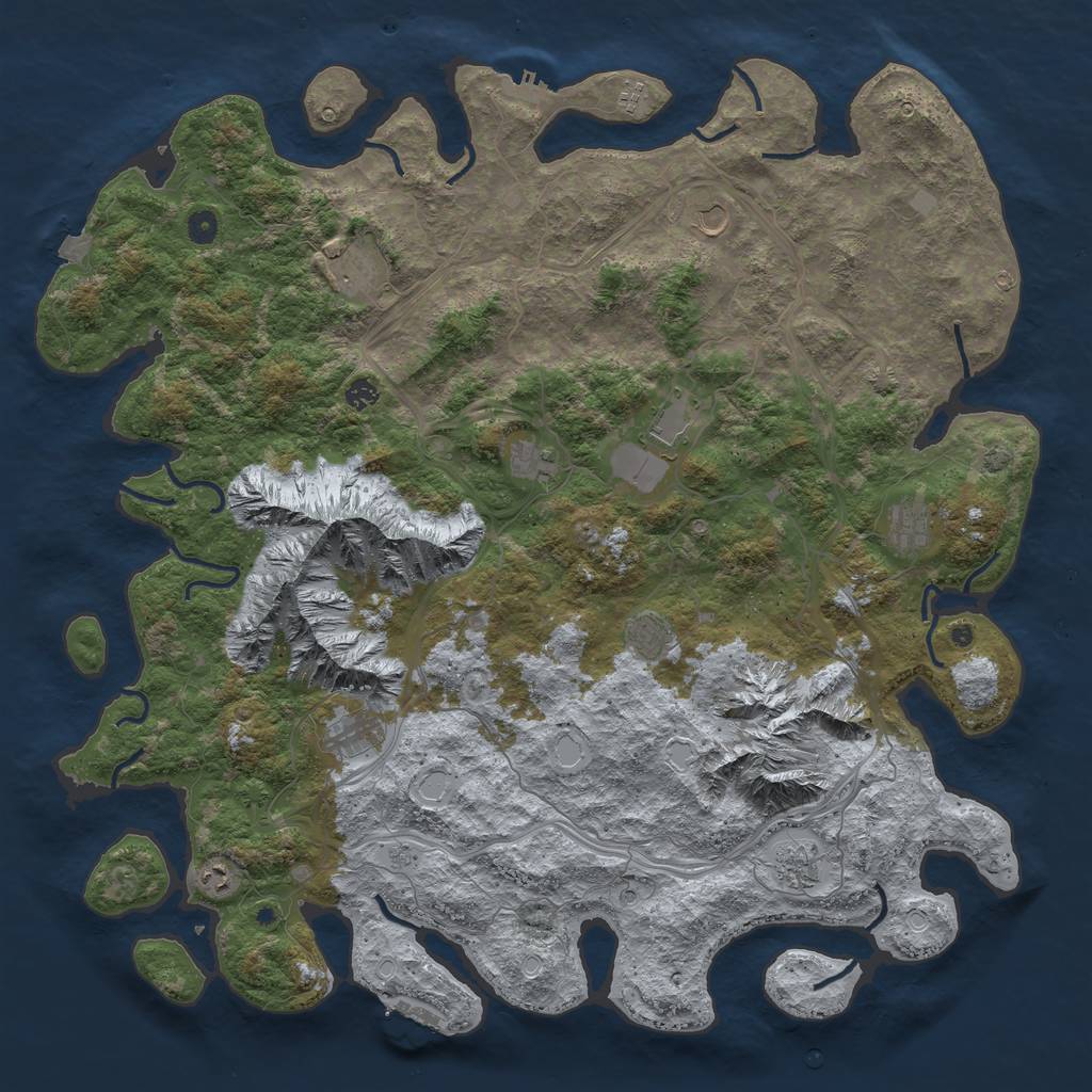 Rust Map: Procedural Map, Size: 5250, Seed: 7777777, 19 Monuments