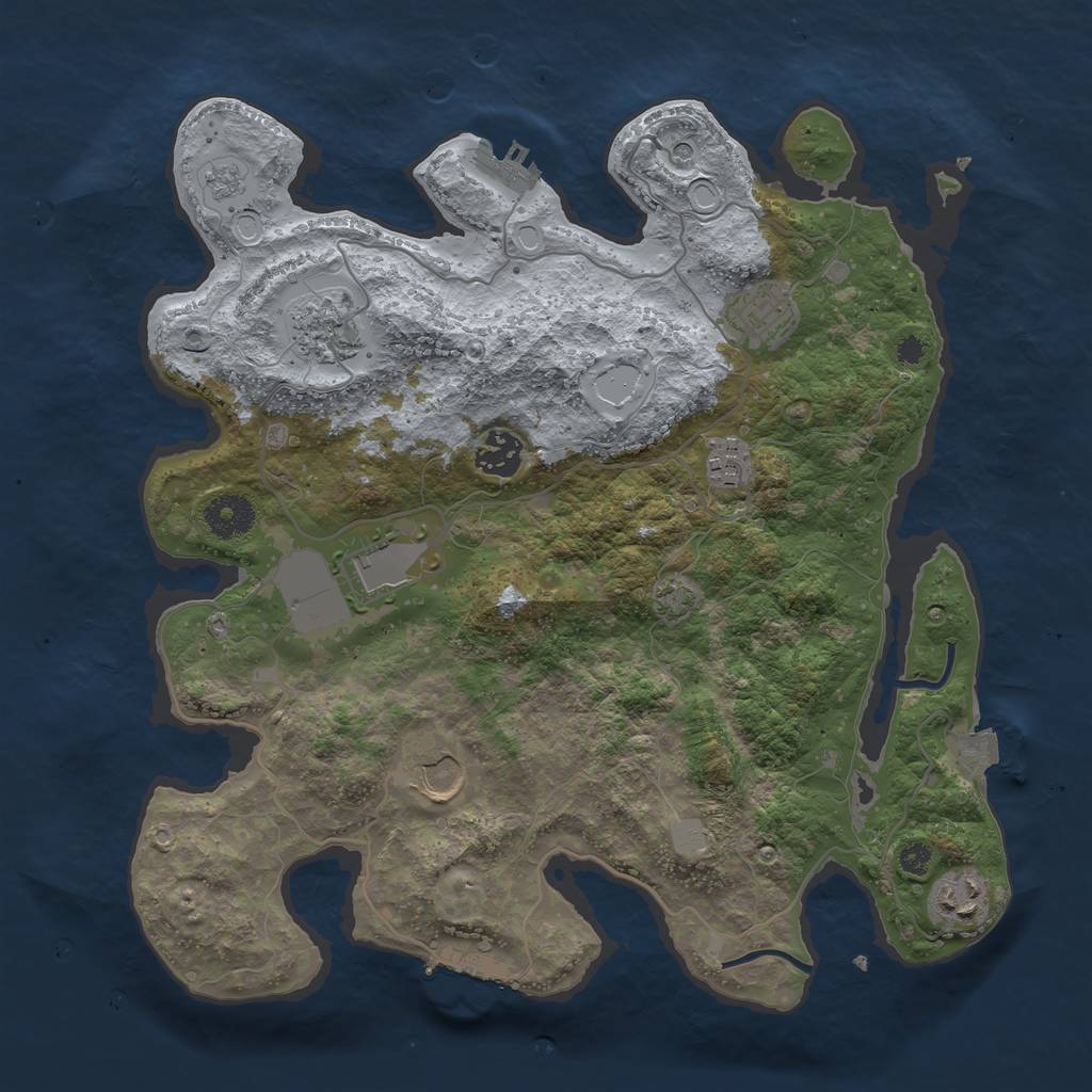 Rust Map: Procedural Map, Size: 3500, Seed: 22622, 15 Monuments