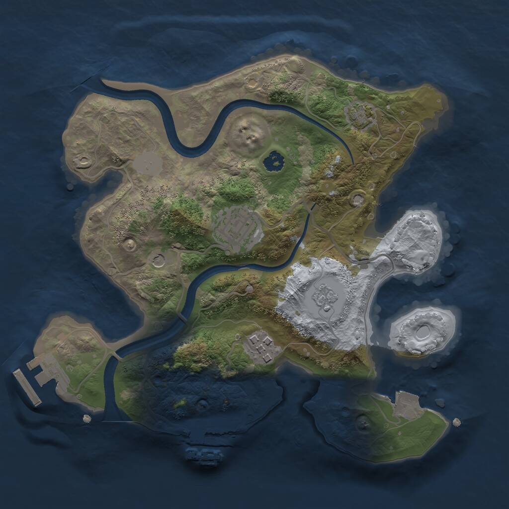 Rust Map: Procedural Map, Size: 2500, Seed: 1590841624, 8 Monuments