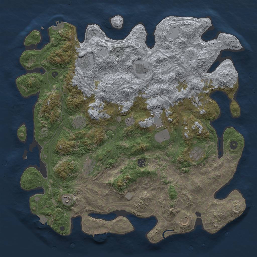 Rust Map: Procedural Map, Size: 4500, Seed: 1771933993, 19 Monuments