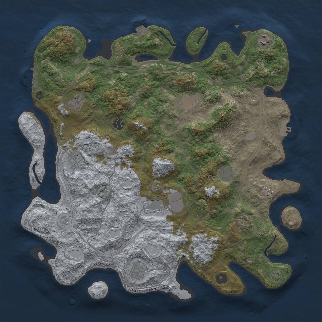 Rust Map: Procedural Map, Size: 4250, Seed: 170326710, 18 Monuments