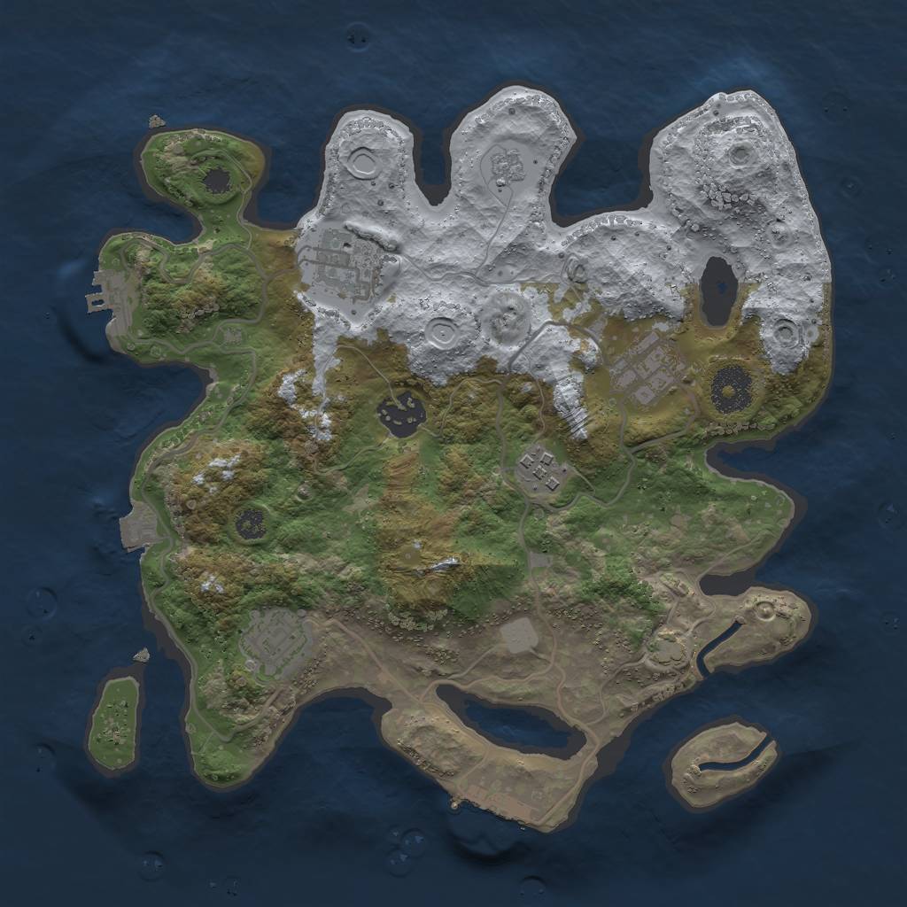 Rust Map: Procedural Map, Size: 3000, Seed: 526686945, 12 Monuments