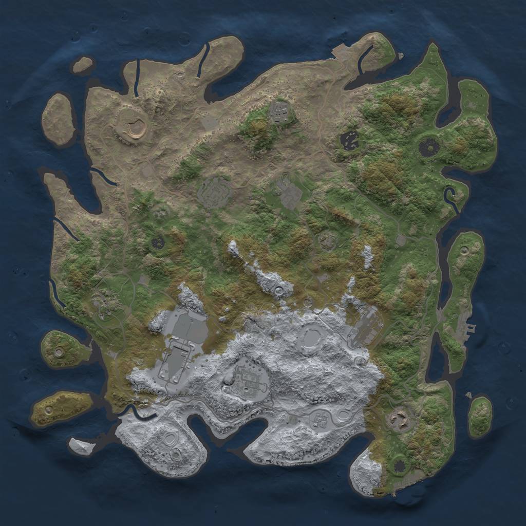 Rust Map: Procedural Map, Size: 4000, Seed: 417251251, 18 Monuments