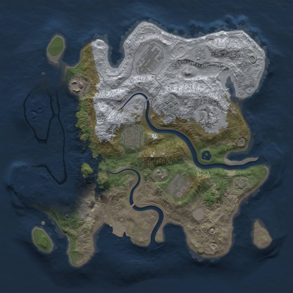 Rust Map: Procedural Map, Size: 3000, Seed: 49846, 11 Monuments