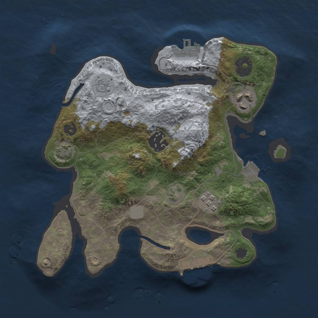 Rust Map: Procedural Map, Size: 2500, Seed: 1516104175, 10 Monuments