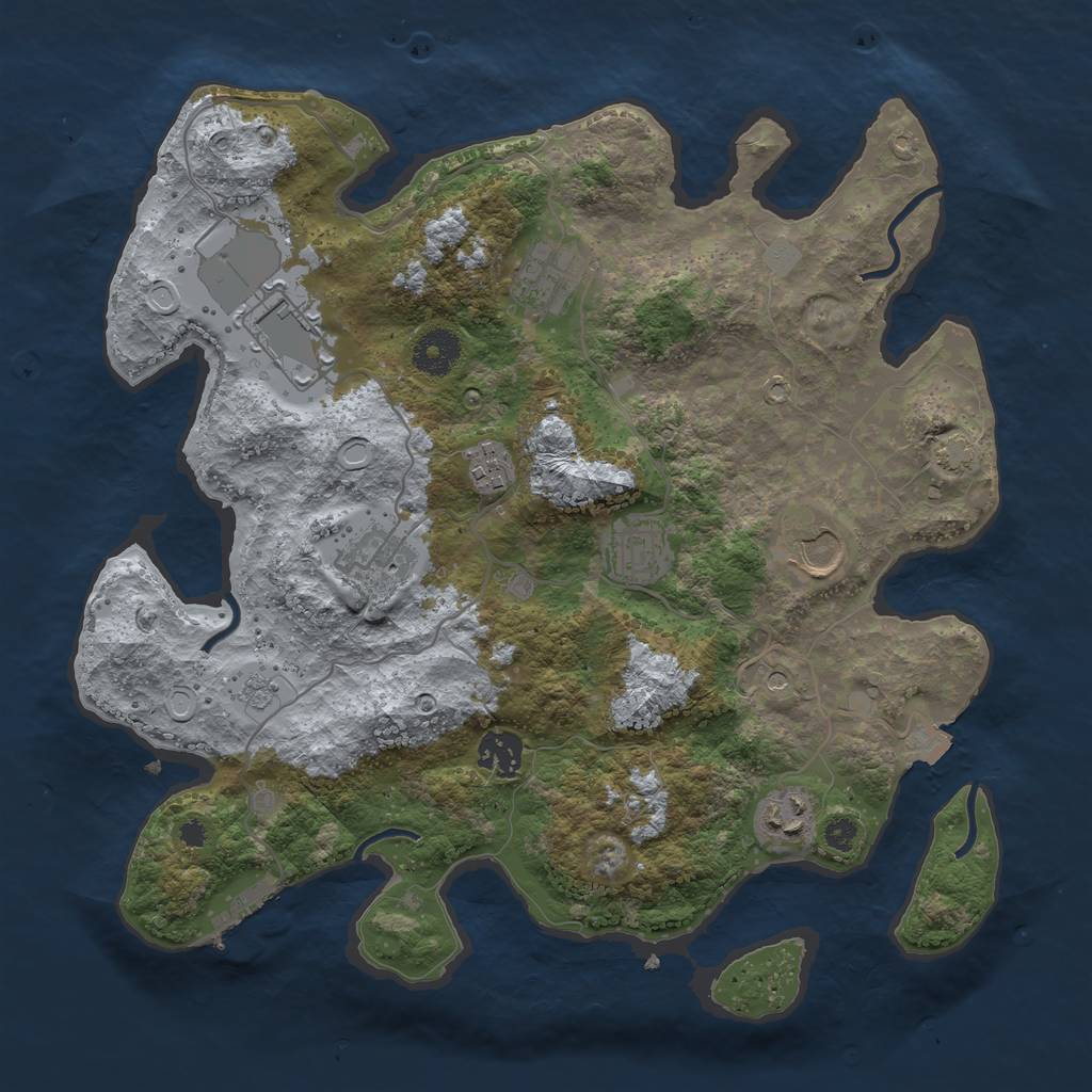 Rust Map: Procedural Map, Size: 3500, Seed: 156440619, 15 Monuments