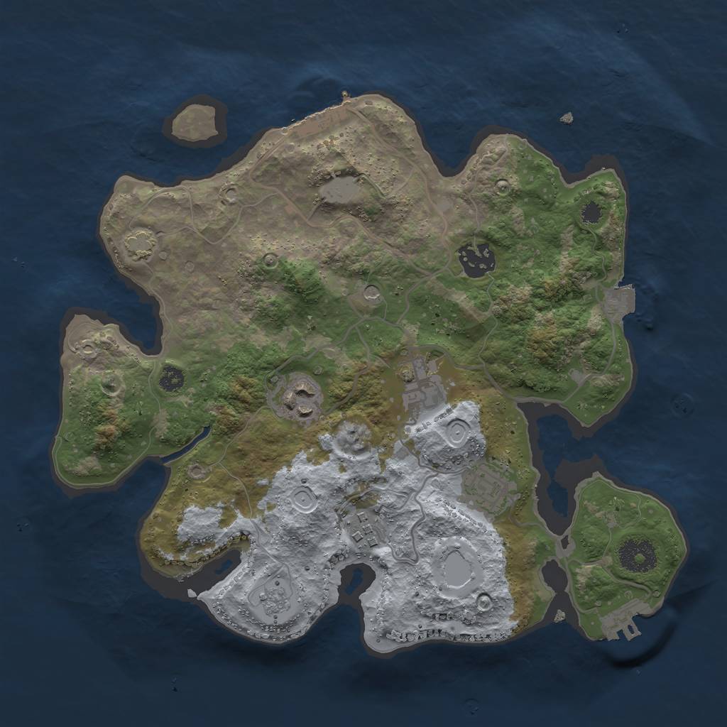 Rust Map: Procedural Map, Size: 3000, Seed: 21771, 13 Monuments
