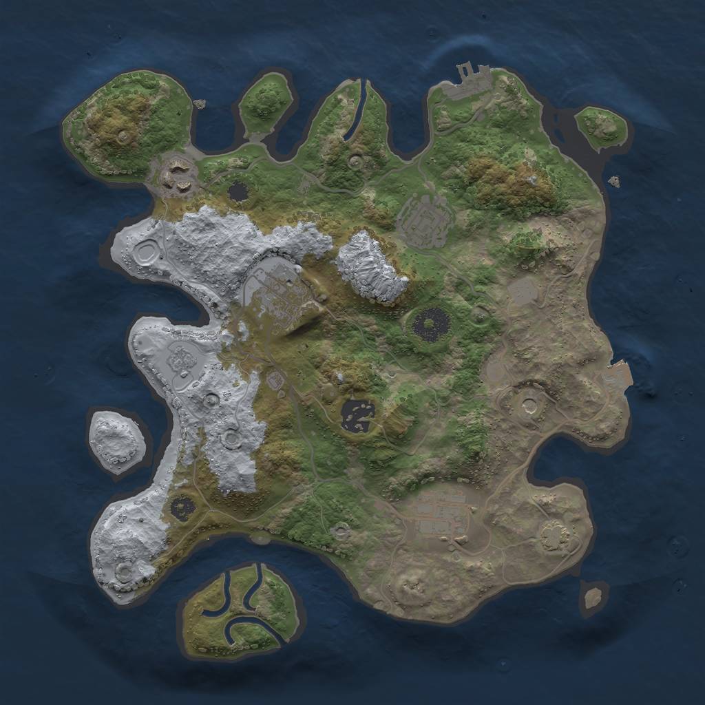 Rust Map: Procedural Map, Size: 3000, Seed: 712096108, 12 Monuments