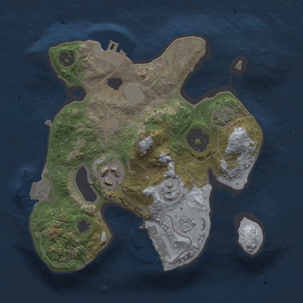 Rust Map: Procedural Map, Size: 2000, Seed: 986877768, 8 Monuments