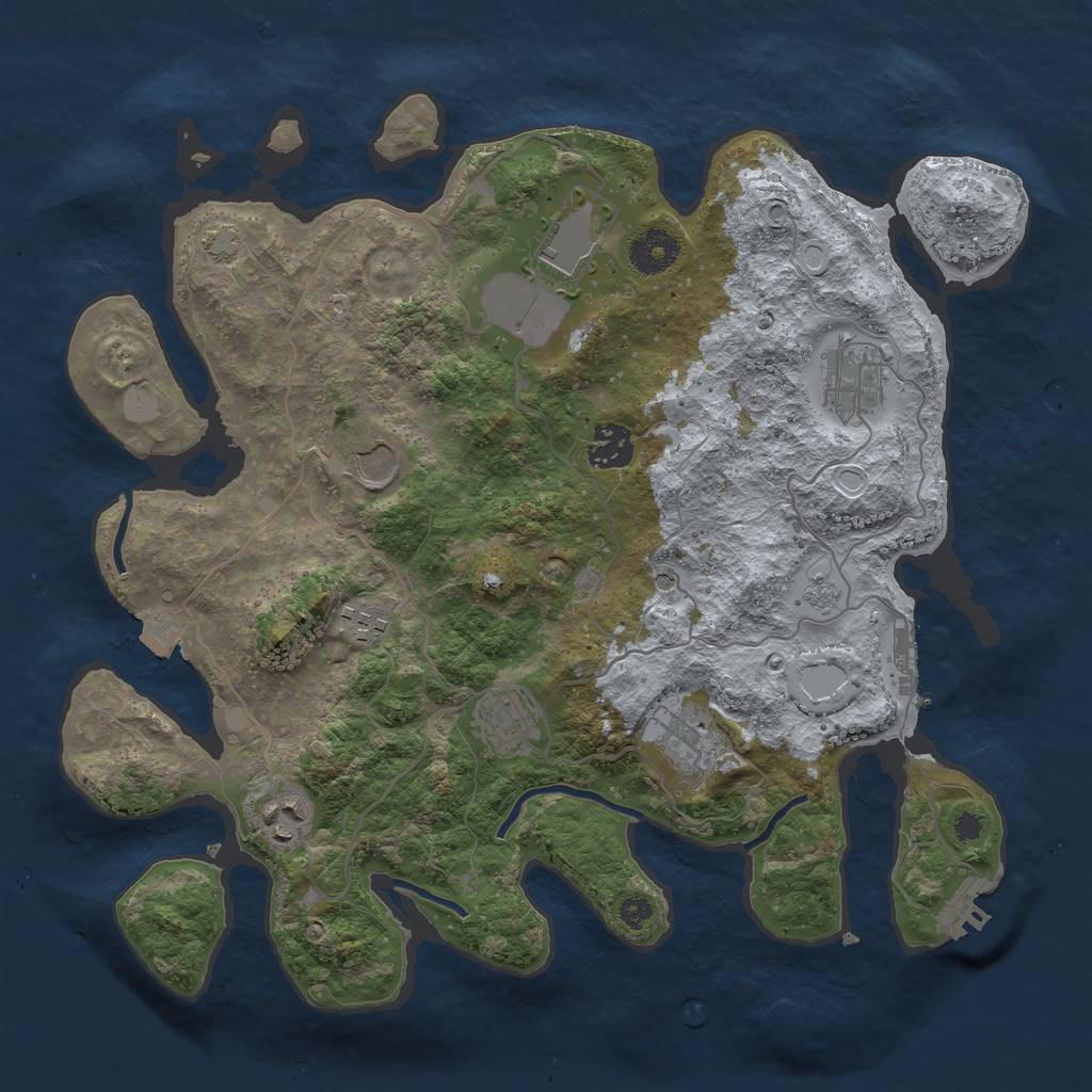 Rust Map: Procedural Map, Size: 3500, Seed: 31577, 16 Monuments