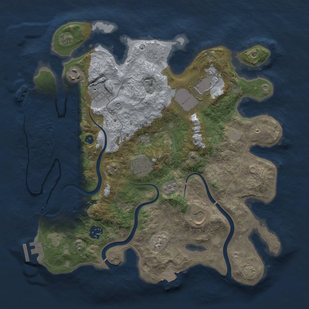 Rust Map: Procedural Map, Size: 3500, Seed: 275795386, 13 Monuments