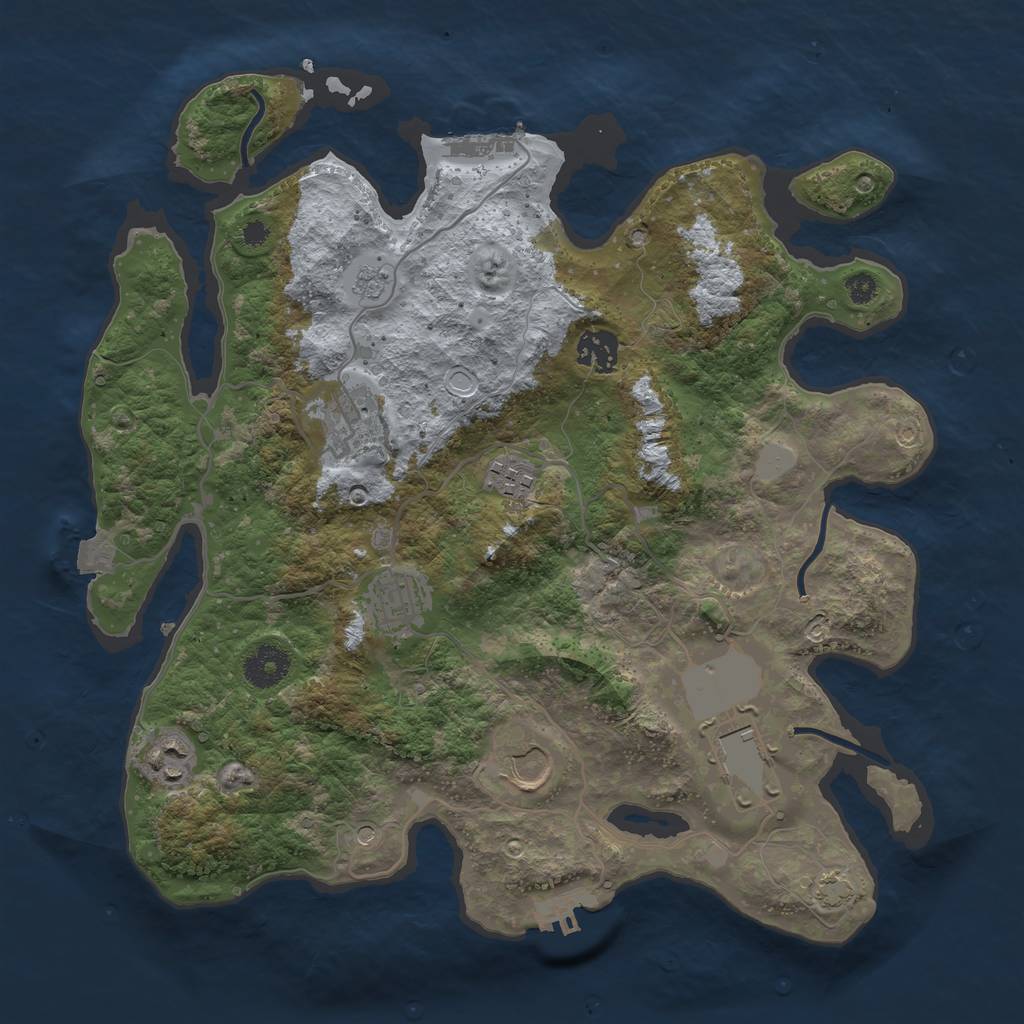 Rust Map: Procedural Map, Size: 3500, Seed: 275795386, 15 Monuments
