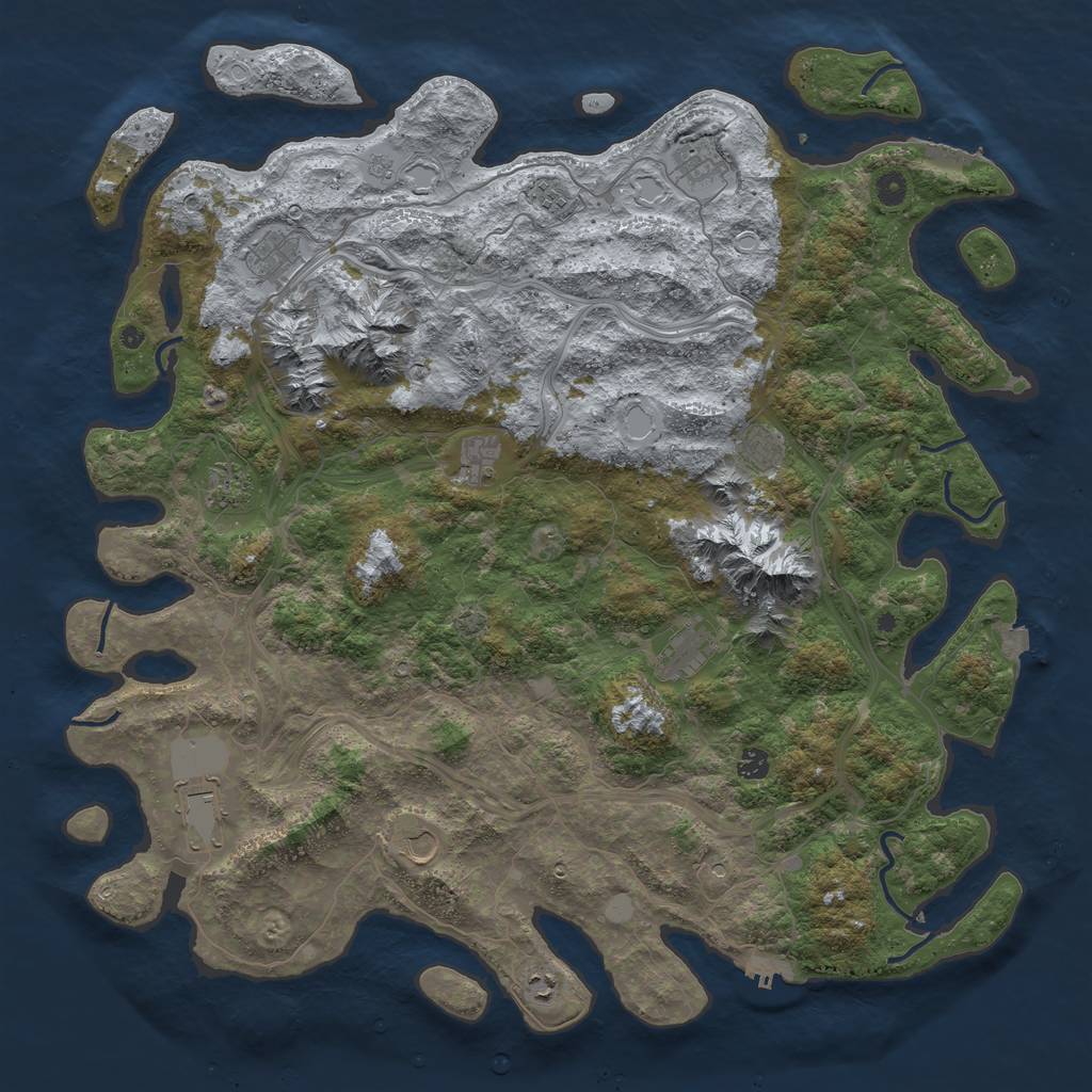 Rust Map: Procedural Map, Size: 5000, Seed: 197912270, 19 Monuments