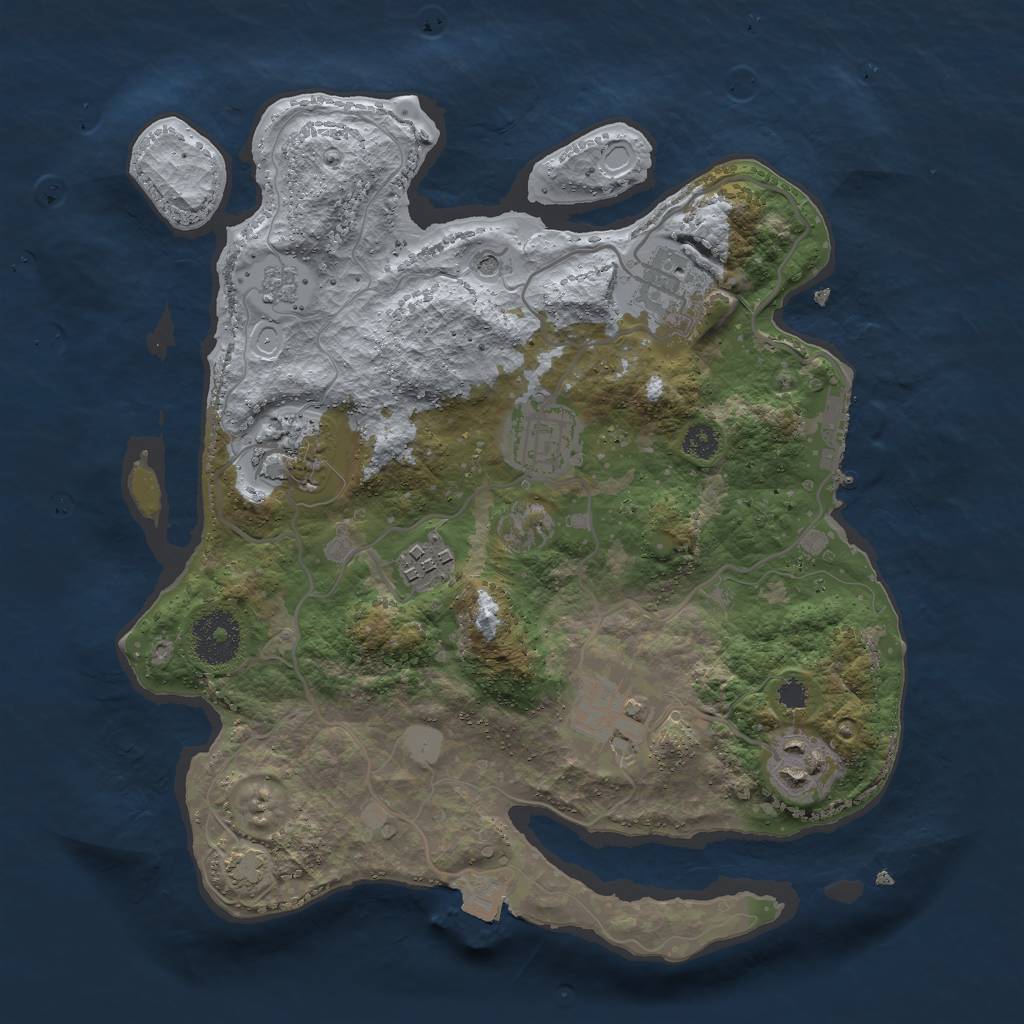 Rust Map: Procedural Map, Size: 3000, Seed: 1623461, 13 Monuments