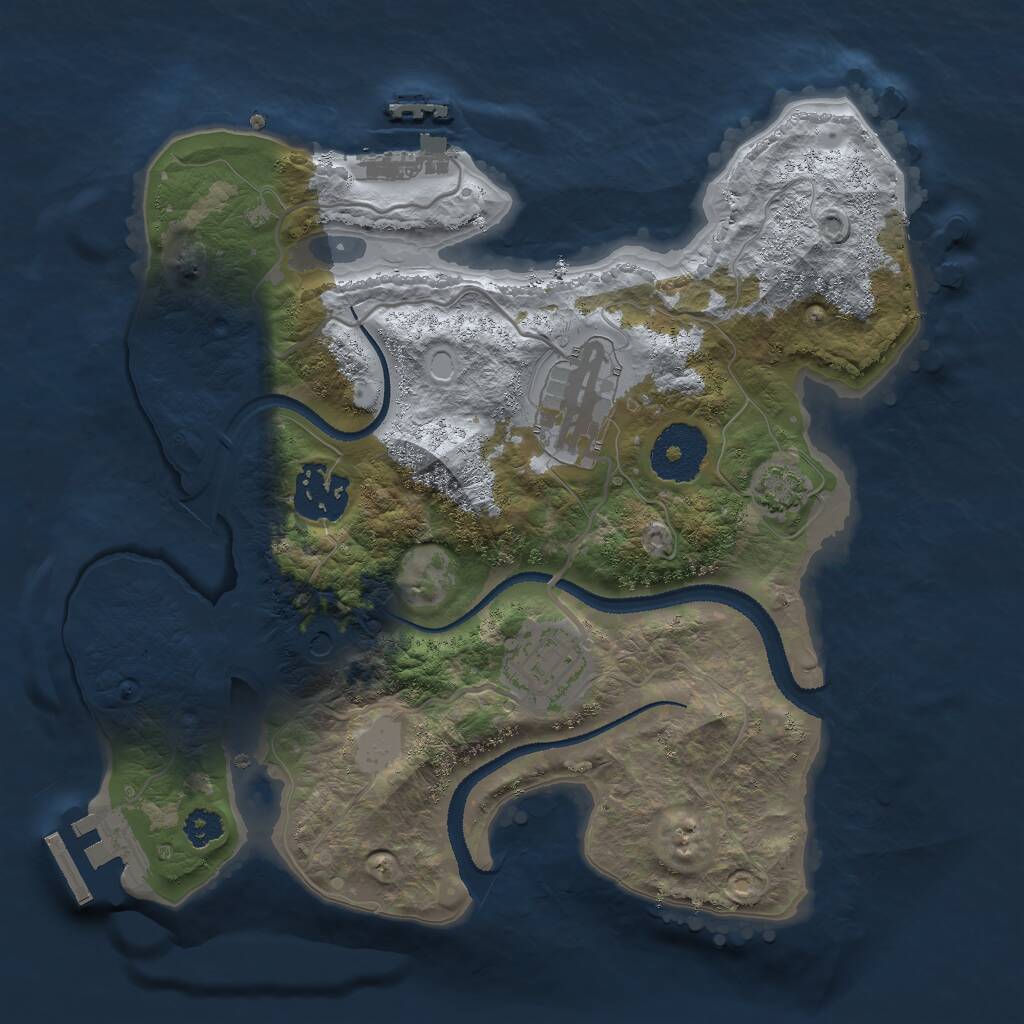 Rust Map: Procedural Map, Size: 2700, Seed: 1281749372, 8 Monuments