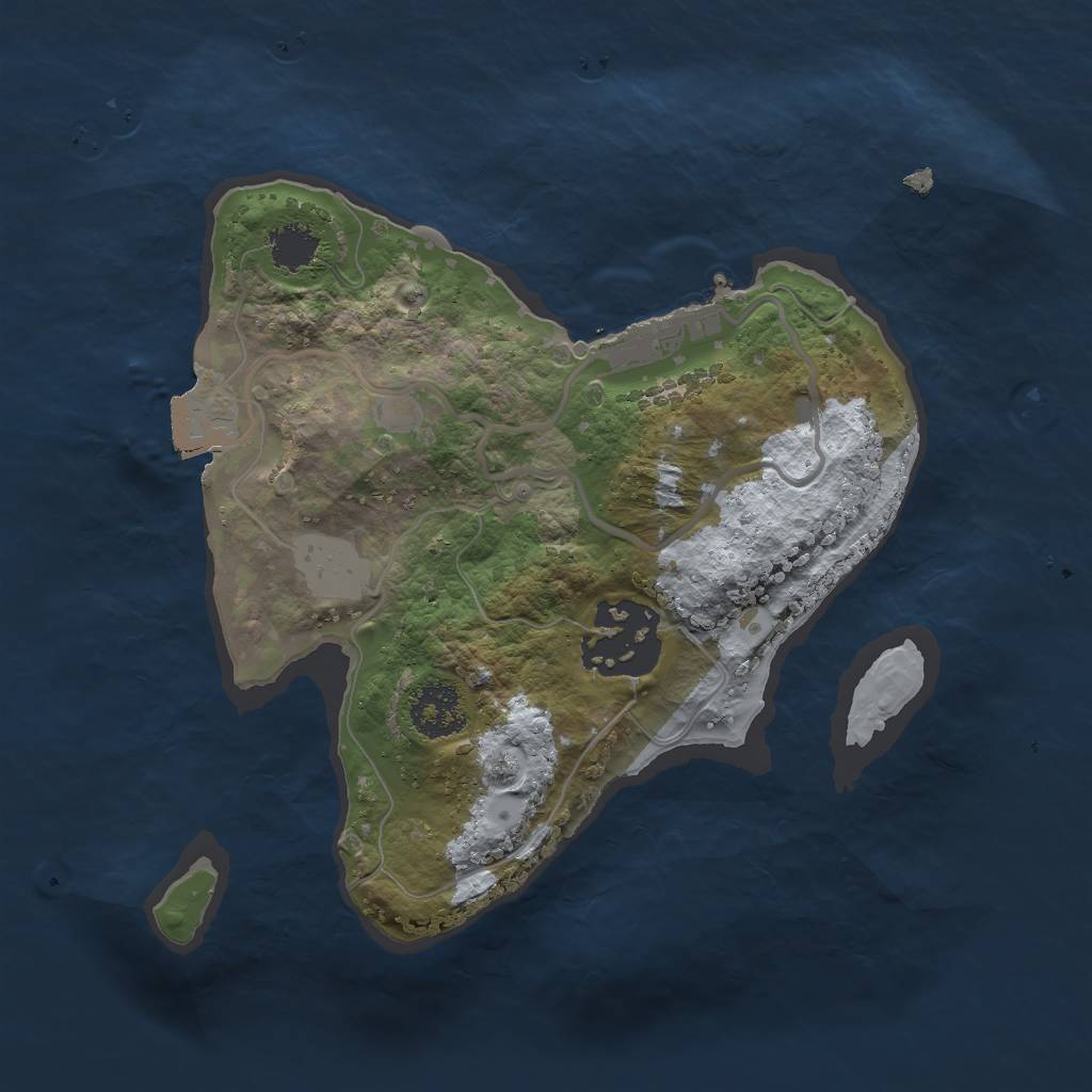 Rust Map: Procedural Map, Size: 2000, Seed: 1735127634, 5 Monuments