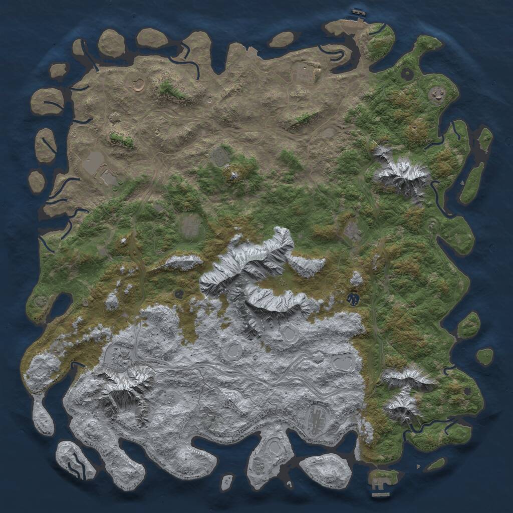 Rust Map: Procedural Map, Size: 6000, Seed: 1282175437, 17 Monuments