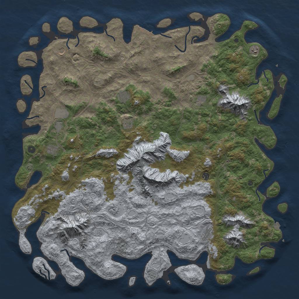Rust Map: Procedural Map, Size: 6000, Seed: 1282175437, 18 Monuments