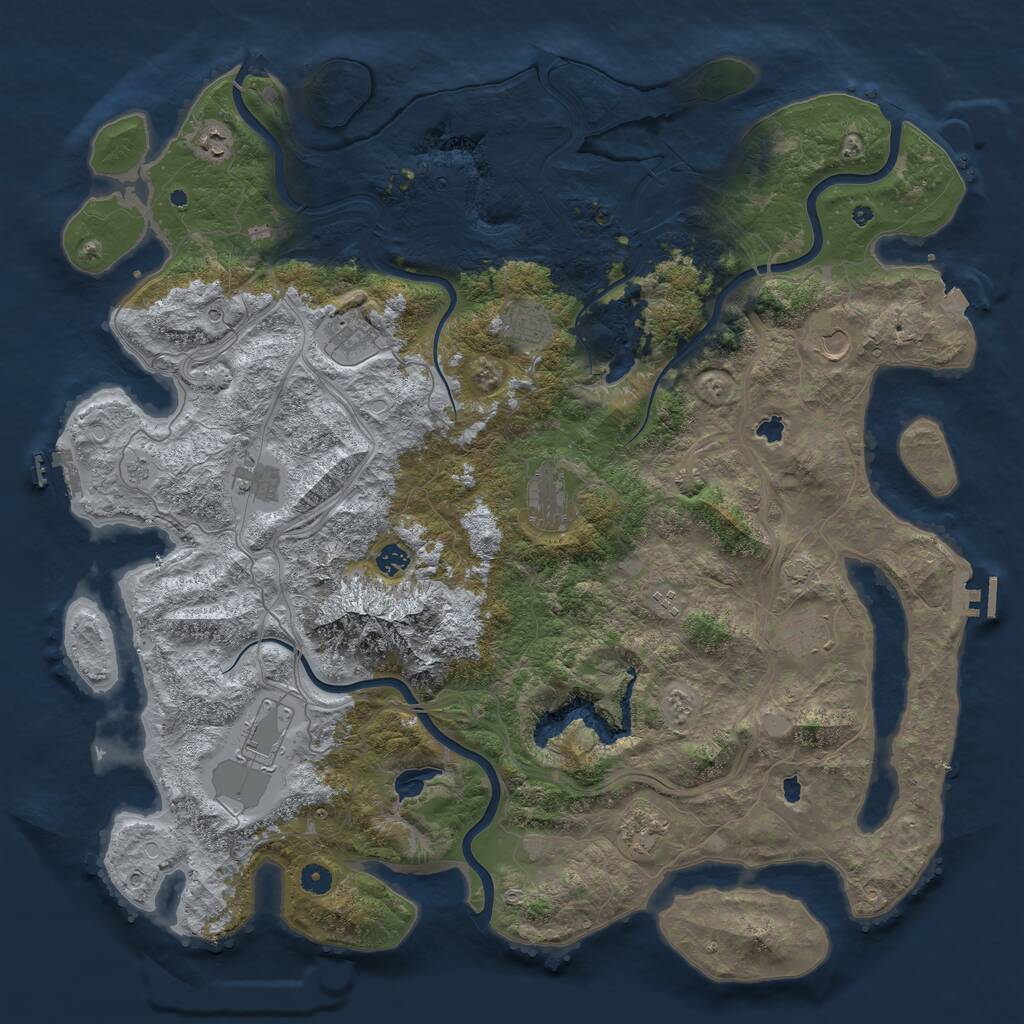 Rust Map: Procedural Map, Size: 5000, Seed: 1125195995, 17 Monuments