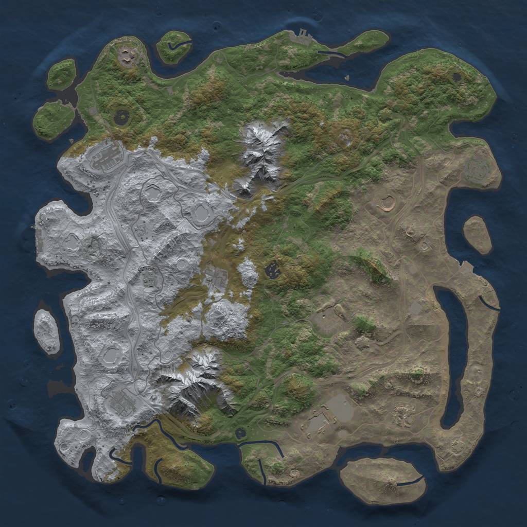 Rust Map: Procedural Map, Size: 5000, Seed: 1125195995, 19 Monuments