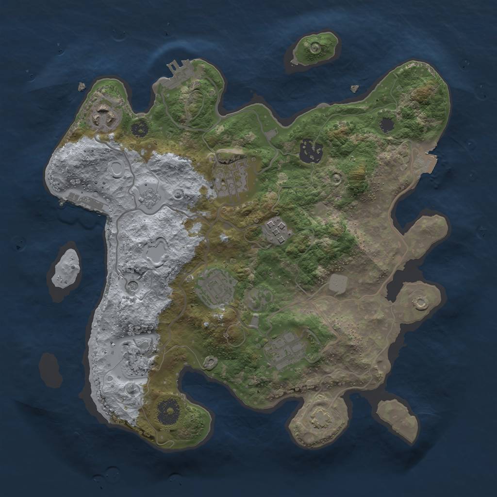 Rust Map: Procedural Map, Size: 3000, Seed: 26028, 15 Monuments