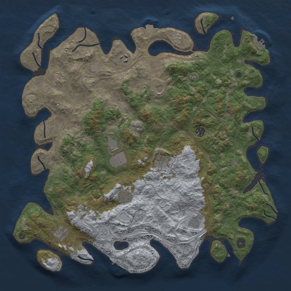 Rust Map: Procedural Map, Size: 4500, Seed: 1845144215, 18 Monuments