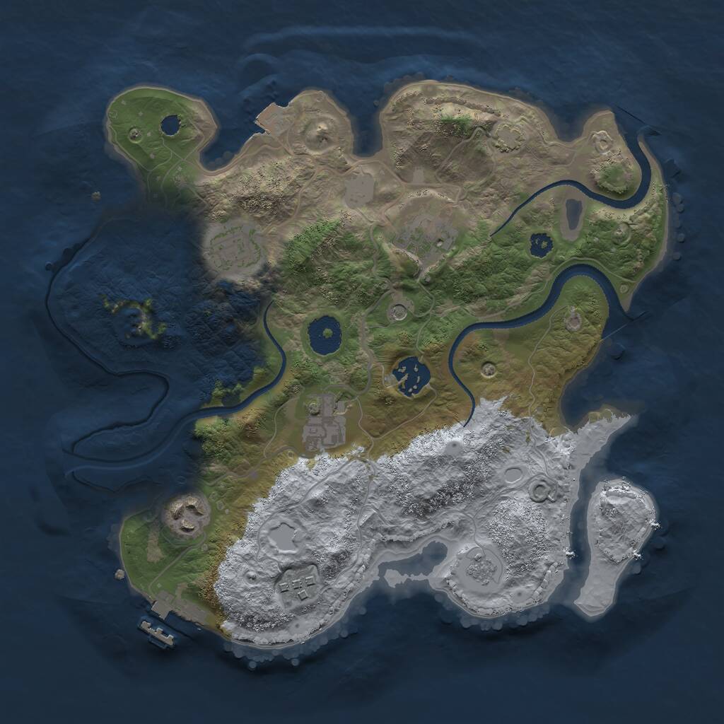 Rust Map: Procedural Map, Size: 3000, Seed: 1816081981, 11 Monuments