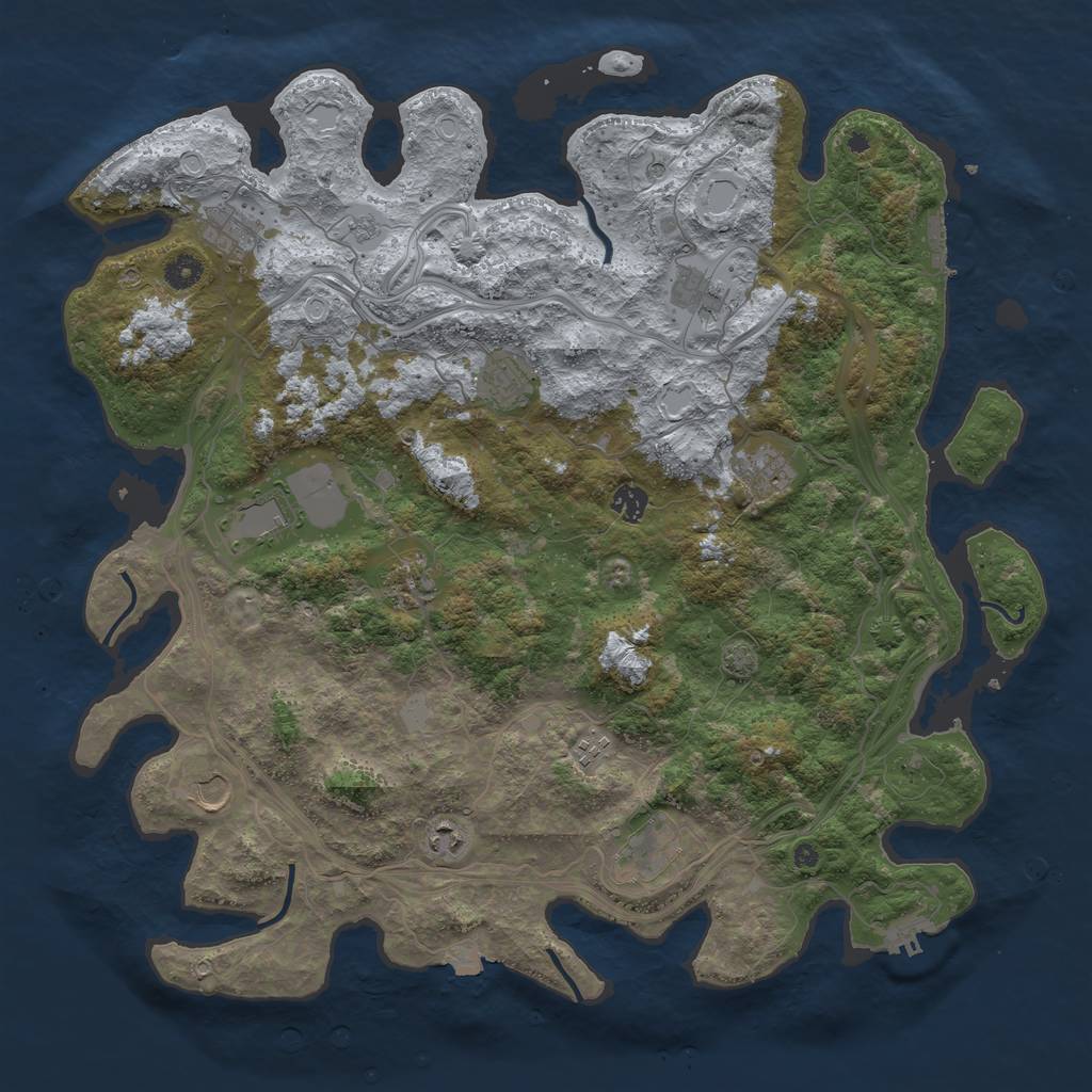 Rust Map: Procedural Map, Size: 4500, Seed: 35317902, 19 Monuments