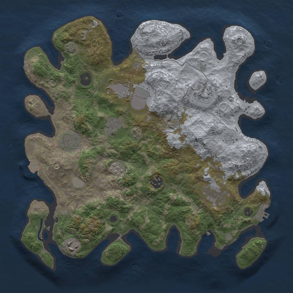 Rust Map: Procedural Map, Size: 3500, Seed: 1597054323, 15 Monuments
